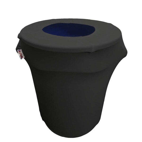 Keen SpandexCover32G-BlackX24 Stretch Spandex Trash Can Cover 32 gal Round, Black - KE92918