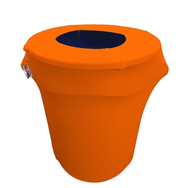 Keen SpandexCover32G-OrangeX48 Stretch Spandex Trash Can Cover 32 gal Round, Orange - KE656377