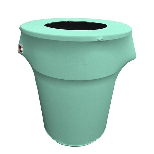 Keen SpandexCover55G-MintX44 Stretch Spandex Trash Can Cover 55 gal Round, Mint - KE2426096