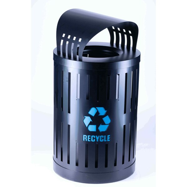 Commercial Zone Products Recycling Container, Canopy Lid, Black - 72888499