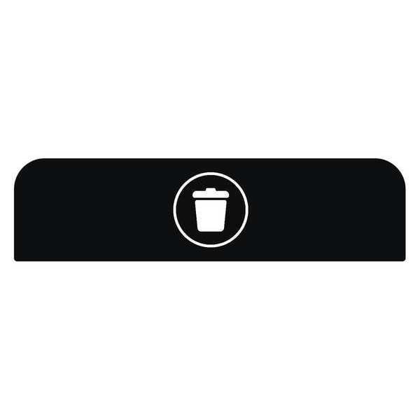 Rubbermaid Commercial Recycle Label, 8-1/2"H x 1-25/32"W, Blk - 1961574