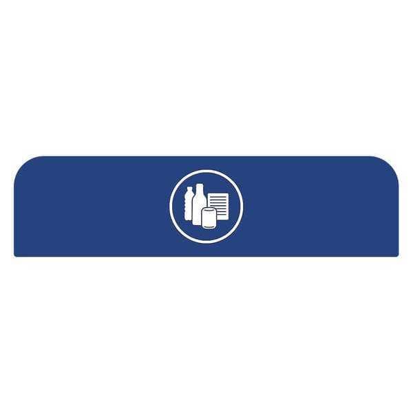 Rubbermaid Commercial Recycle Label, 8-1/2"H x 1-25/32"W, Blue - 1961592