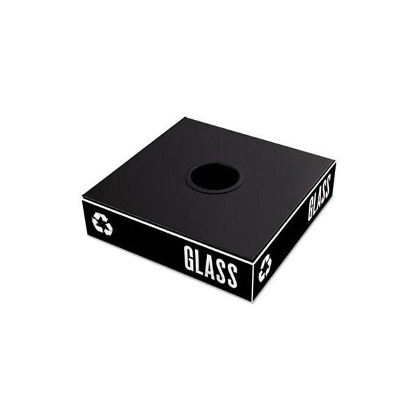 Safco Safco, PUBLIC SQUARE RECYCLING CONTAINER LID, CIRCULAR OPENING, 15.25 X 15.25 X 2, BLACK - 2988BL