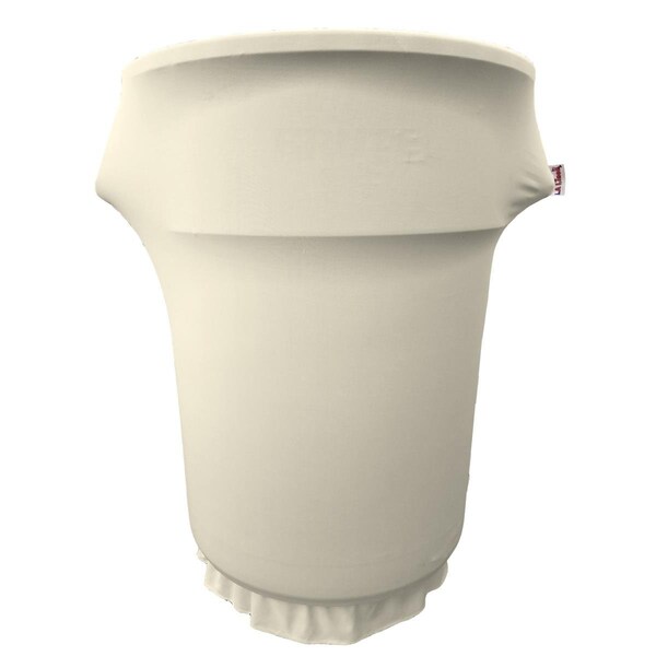 Keen SpandexCover55Gwheels-IvoryX25 Spandex Cover Fitted for 55 gal Trash Can on Wheels, Ivory - KE2449418