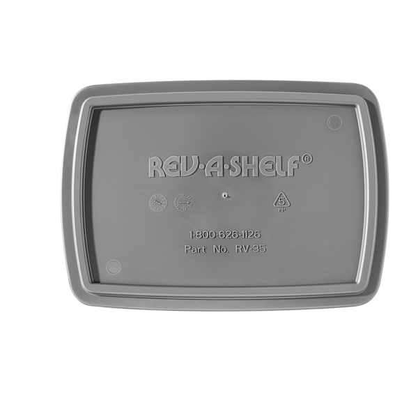 Rev-A-Shelf 35 Qt, Under Sink Trash Can, Container, Wastebasket, Silver - RV-35-17-52
