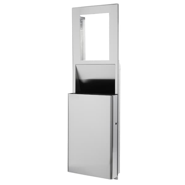 Georgia-Pacific 10 gal Rectangular Trash Can, Silver, 17 1/4 in Dia, Stainless Steel - 59491