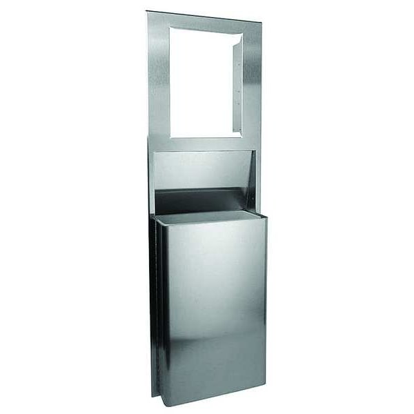 Georgia-Pacific 10 gal Rectangular Trash Can, Silver, 17 1/4 in Dia, Stainless Steel - 59491