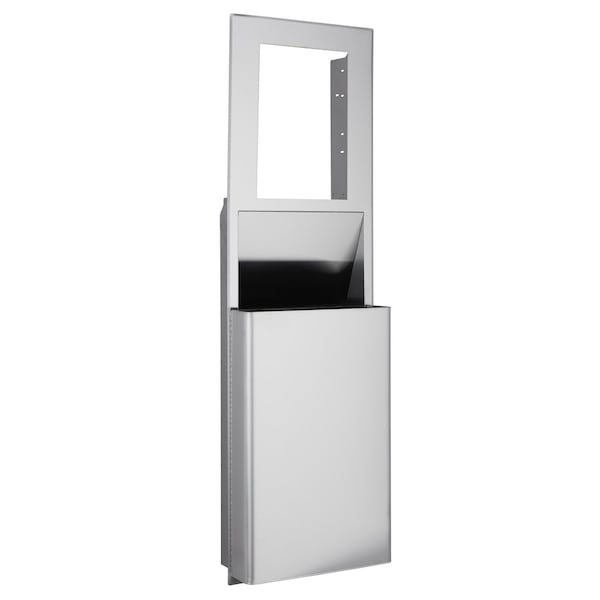 Georgia-Pacific 10 gal Rectangular Trash Can, Silver, 17 1/4 in Dia, Stainless Steel - 59491