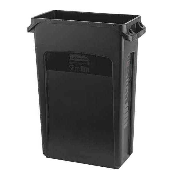 Rubbermaid Commercial 23 gal Rectangular Trash Can, Gray, 11 in Dia, Open Top, Plastic - FG354060GRAY