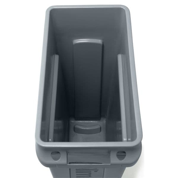 Rubbermaid Commercial 23 gal Rectangular Trash Can, Gray, 11 in Dia, Open Top, Plastic - FG354060GRAY