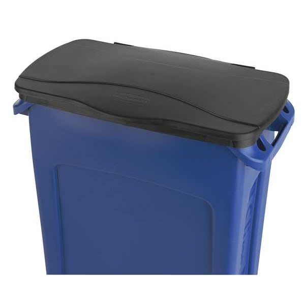 Rubbermaid Commercial 23 gal Rectangular Trash Can, Gray, 11 in Dia, Open Top, Plastic - FG354060GRAY