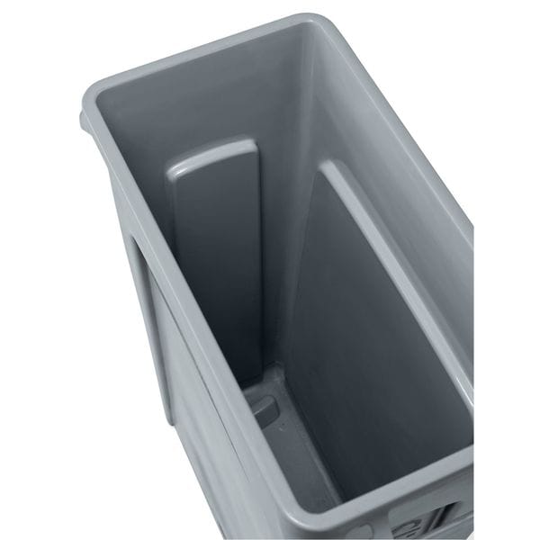 Rubbermaid Commercial 23 gal Rectangular Trash Can, Gray, 11 in Dia, Open Top, Plastic - FG354060GRAY