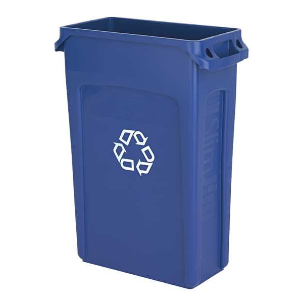 Rubbermaid Commercial 23 gal Rectangular Trash Can, Gray, 11 in Dia, Open Top, Plastic - FG354060GRAY
