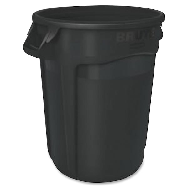 Rubbermaid Commercial 10 gal Round Trash Can, Black, 15 5/8 in Dia, Open Top, Plastic - 1926827