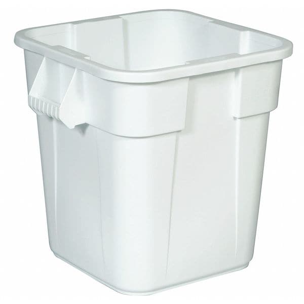 Rubbermaid Commercial 28 gal Square Trash Can, Gray, 25 in Dia, Open Top, LLDPE - FG352600GRAY