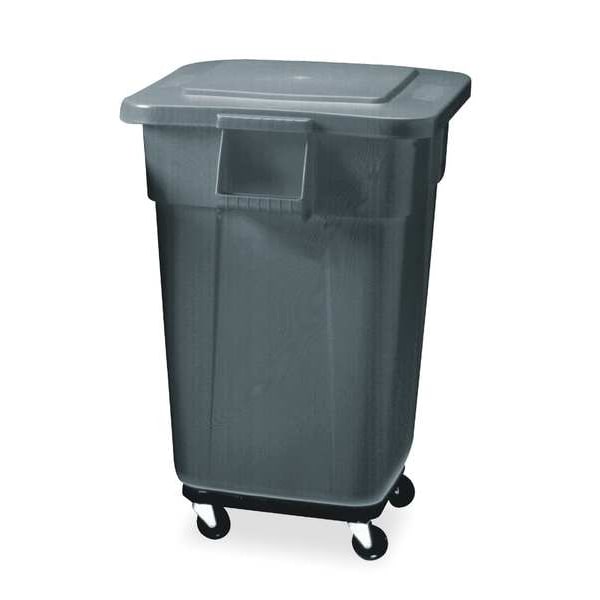 Rubbermaid Commercial 28 gal Square Trash Can, Gray, 25 in Dia, Open Top, LLDPE - FG352600GRAY