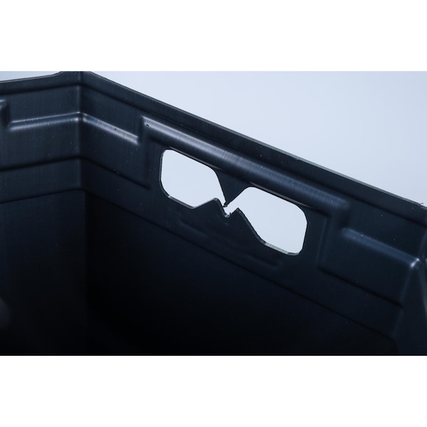 Commercial Zone Products 42 gal Square Trash Can, Black, Open Lid, Polyethylene - 732101