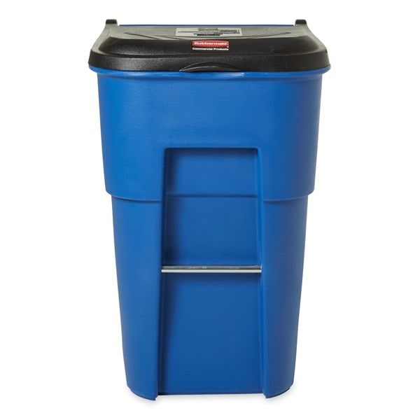 Rubbermaid Commercial 95 gal Rectangular Trash Can, Blue, 28 3/4 in Dia, Lift Up, HDPE/MDPE - FG9W2273BLUE