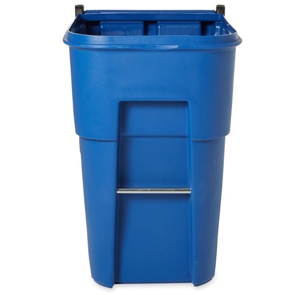 Rubbermaid Commercial 95 gal Rectangular Trash Can, Blue, 28 3/4 in Dia, Lift Up, HDPE/MDPE - FG9W2273BLUE