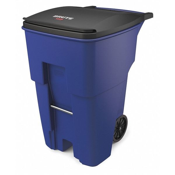 Rubbermaid Commercial 95 gal Rectangular Trash Can, Blue, 28 3/4 in Dia, Lift Up, HDPE/MDPE - FG9W2273BLUE