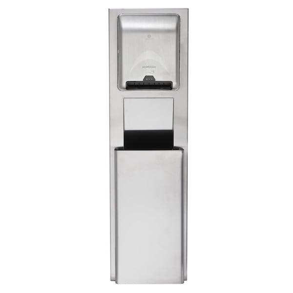 Georgia-Pacific 9-1/2 gal Rectangular Trash Can, Silver, 17 1/4 in Dia, Stainless Steel - 59471