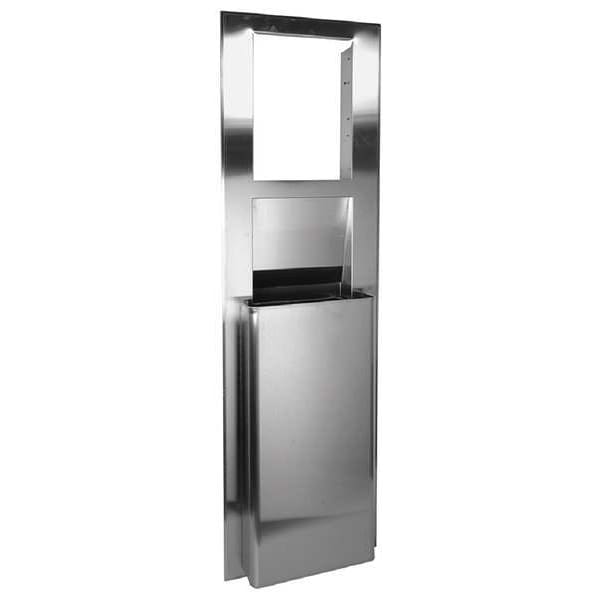 Georgia-Pacific 9-1/2 gal Rectangular Trash Can, Silver, 17 1/4 in Dia, Stainless Steel - 59471