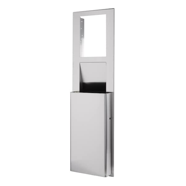 Georgia-Pacific 9-1/2 gal Rectangular Trash Can, Silver, 17 1/4 in Dia, Stainless Steel - 59471