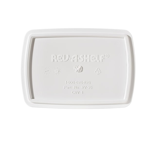 Rev-A-Shelf 35 Qt, Under Sink Trash Can, Container, Wastebasket, White - RV-35-52