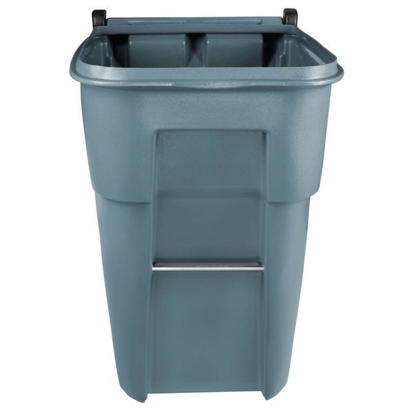 Rubbermaid Commercial 65 gal Rectangular Trash Can, Gray, 25 1/4 in Dia, Lift Up, HDPE/MDPE - FG9W2100GRAY