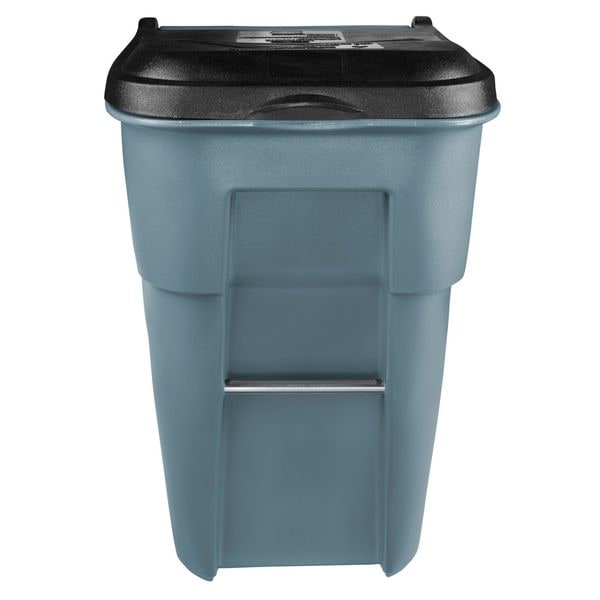 Rubbermaid Commercial 65 gal Rectangular Trash Can, Gray, 25 1/4 in Dia, Lift Up, HDPE/MDPE - FG9W2100GRAY