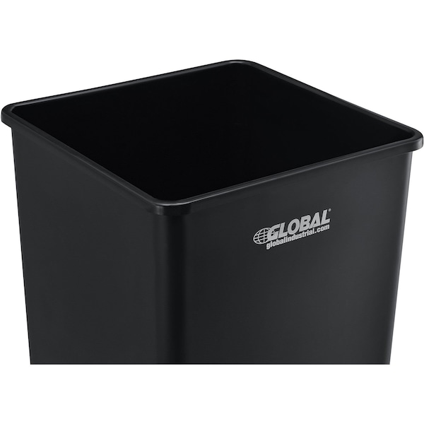 Global Industrial Square Utility Trash Can, Black, Plastic - 641439BK