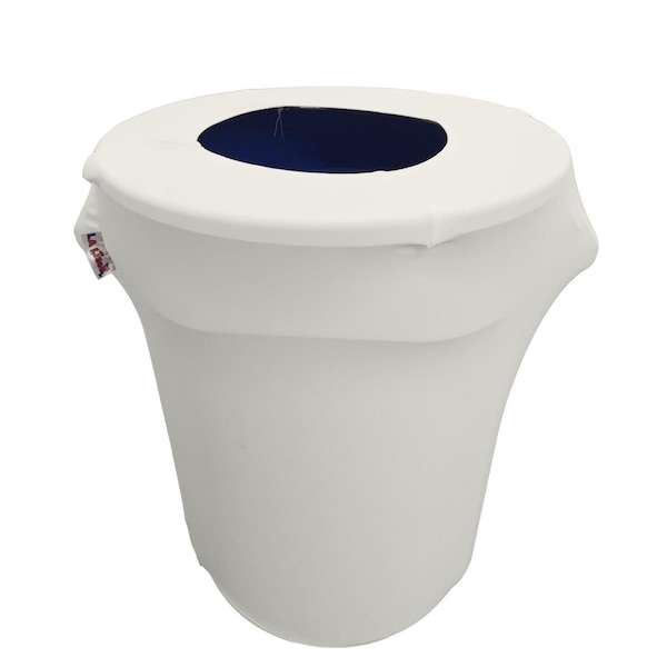 Keen SpandexCover32G-WhiteX11 Stretch Spandex Trash Can Cover 32 gal Round, White - KE374688