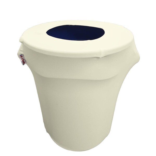 Keen SpandexCover32G-IvoryX25 Stretch Spandex Trash Can Cover 32 gal Round, Ivory - KE376006