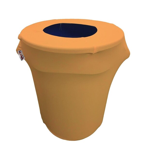 Keen SpandexCover32G-GoldX14 Stretch Spandex Trash Can Cover 32 gal Round, Gold - KE374685