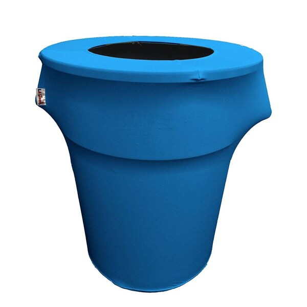 Keen SpandexCover55G-TurquoiseX52 Stretch Spandex Trash Can Cover 55 gal Round, Turquoise - KE374718