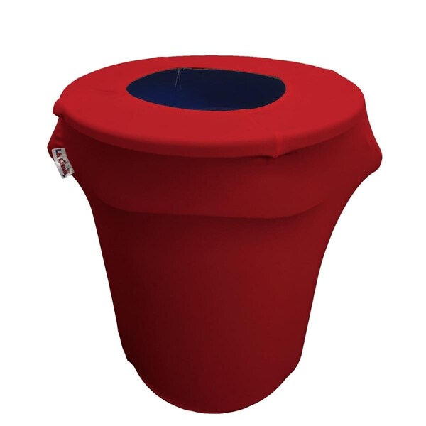 Keen SpandexCover32G-RedX98 Stretch Spandex Trash Can Cover 32 gal Round, Red - KE374686