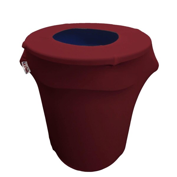 Keen SpandexCover32G-BurgundyX17 Stretch Spandex Trash Can Cover 32 gal Round, Burgundy - KE368872