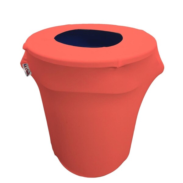 Keen SpandexCover32G-CoralX55 Stretch Spandex Trash Can Cover 32 gal Round, Coral - KE376005