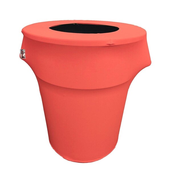 Keen SpandexCover44G-CoralX55 Stretch Spandex Trash Can Cover 44 gal Round, Coral - KE373164