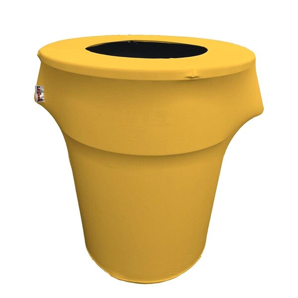 Keen SpandexCover44G-YellowX47 Stretch Spandex Trash Can Cover 44 gal Round, Yellow - KE376035