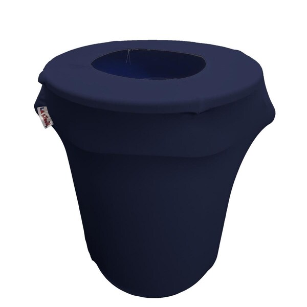 Keen SpandexCover32G-NavyX72 Stretch Spandex Trash Can Cover 32 gal Round, Navy - KE2441278