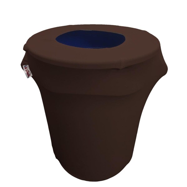 Keen SpandexCover32G-BrownX22 Stretch Spandex Trash Can Cover 32 gal Round, Brown - KE2442834