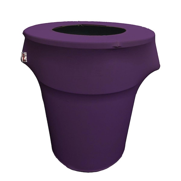 Keen SpandexCover55G-PurpleX23 Stretch Spandex Trash Can Cover 55 gal Round, Purple - KE373189