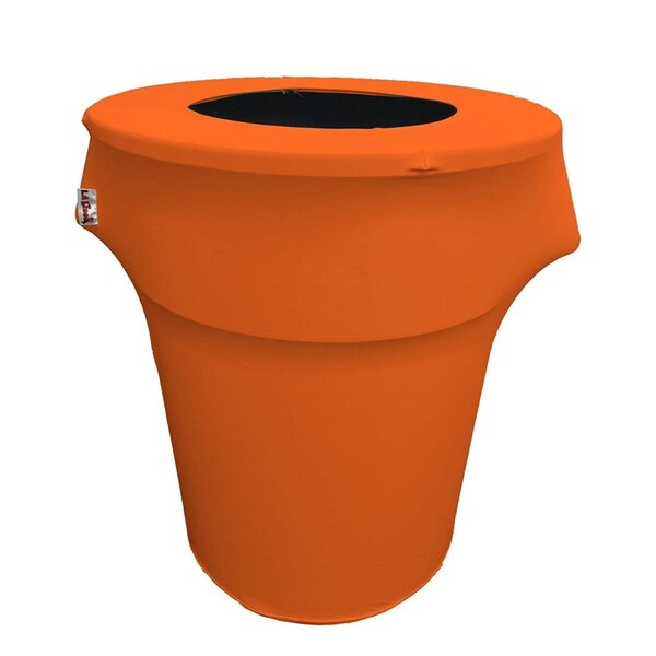 Keen SpandexCover44G-OrangeX48 Stretch Spandex Trash Can Cover 44 gal Round, Orange - KE2426094