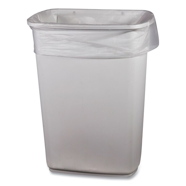 Boardwalk Low-Density Waste Can Liners, 23 gal, 0.9 mil, 28 in.x45 in., Clear, Perforated Roll, 200PK - H5645TCKR01