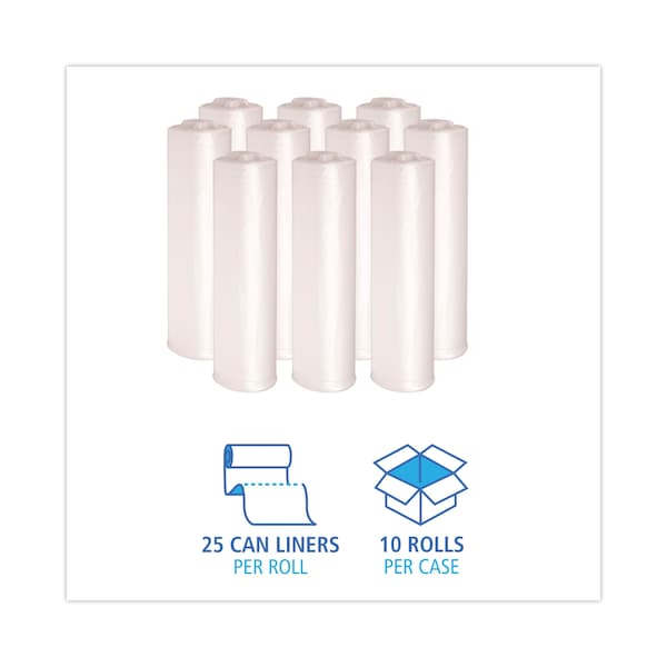 Boardwalk 40 gal - 45 gal Trash Bags, 40 in x 46 in, 13 microns, Natural, 250 PK - BWK 404616