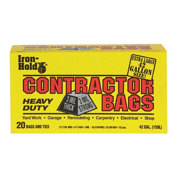 Iron-Hold 618895 42 gal Contractor Trash Bags, 80PK - IR11361