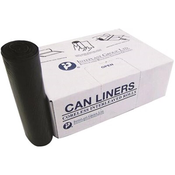 Inteplast Group 38 x 58 in. 1.50 mm Low Density Can Liner, Black - 20 per Roll, Roll of 5 - IN473071