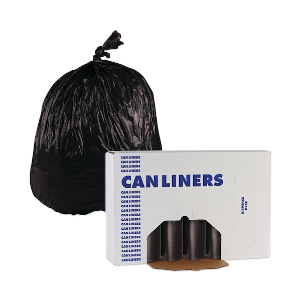 Boardwalk 40 gal - 45 gal Trash Bags, 40 in x 46 in, 19 microns, Black, 150 PK - BWK 404622BLK