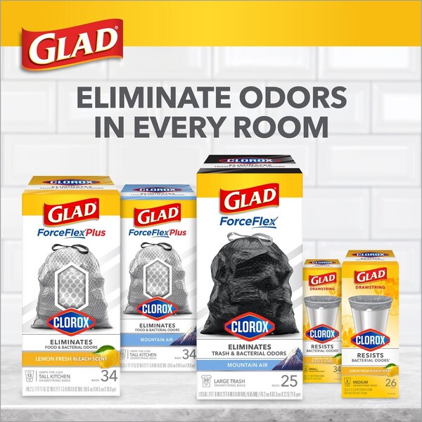 Glad Glad Force Flex 30 gal Mountain Air Scent Trash Bags Drawstring 25 pk 0.9 mil - 79310
